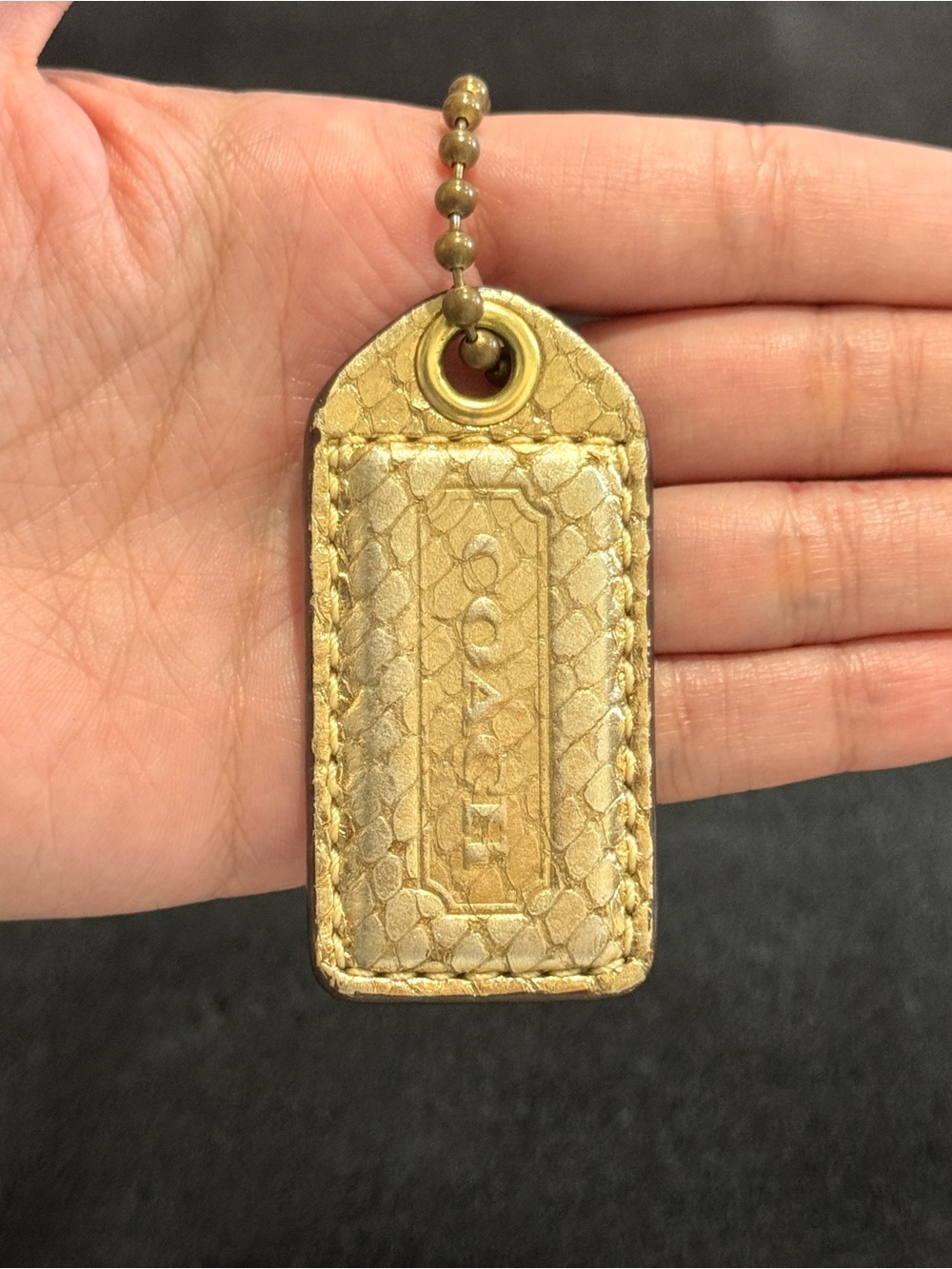 2.5" Medium Y2K Coach Leather Key Fob Bag Charm Keychain Hang Tag/Hangtag